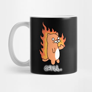 Chill cat on fire! Mug